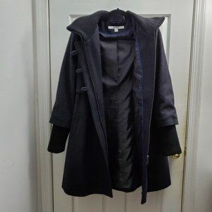 DKNY Women's Pea Coat with Hood - Size 10